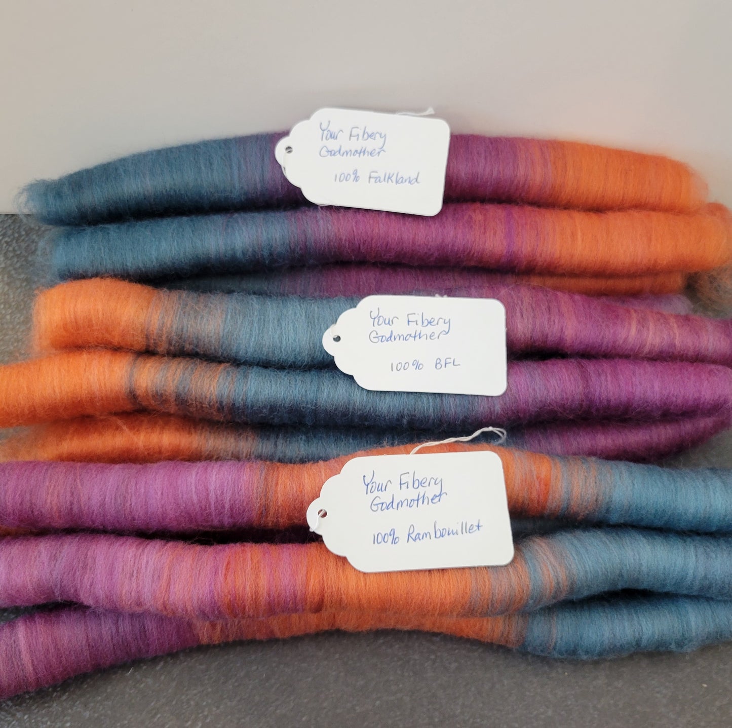 C06 - Breed Comparison Pack: BFL, Falkland & Rambouillet (Rolags)
