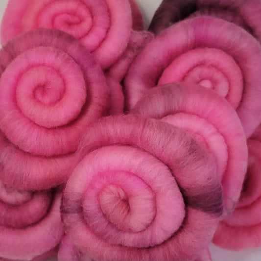 136 - Pink Velvet - Rolags (1.9 oz)